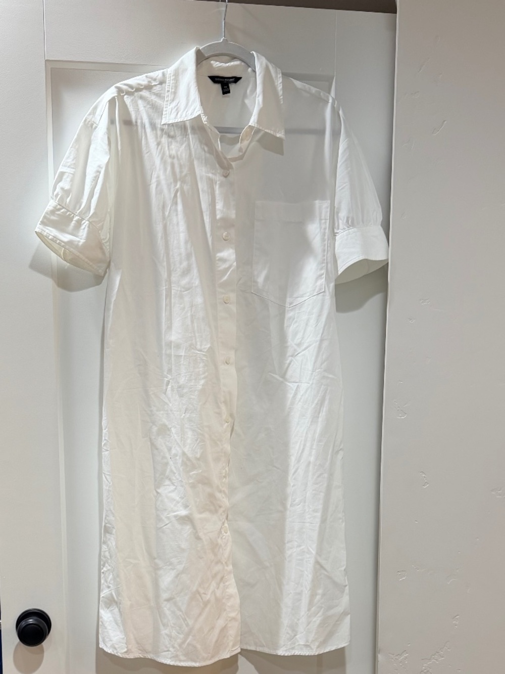 Banana Republic White Midi Shirt Dress Women's Size M Medium